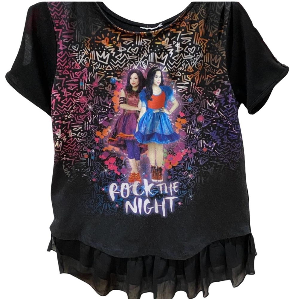Disney Descendants Rock the Night black cut out sleeve top sz 10